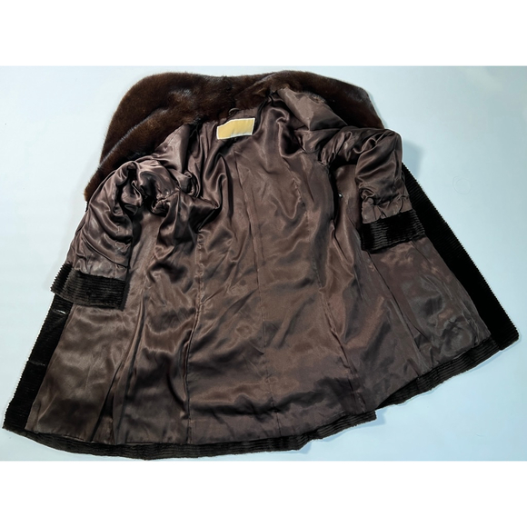 Michael Kors Womans Coat Mink Fut Genuine Brown Coat Size M - Picture 5 of 16